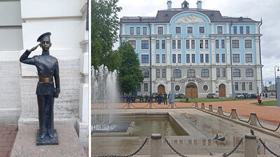 Установлен памятник нахимовцу на Петровской набережной
